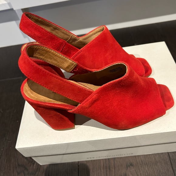 Lintervalle - tinasi red suede heel - Picture 2 of 5